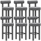 Multicolor Simple Round 4-Leg Upholstered Bar Stools