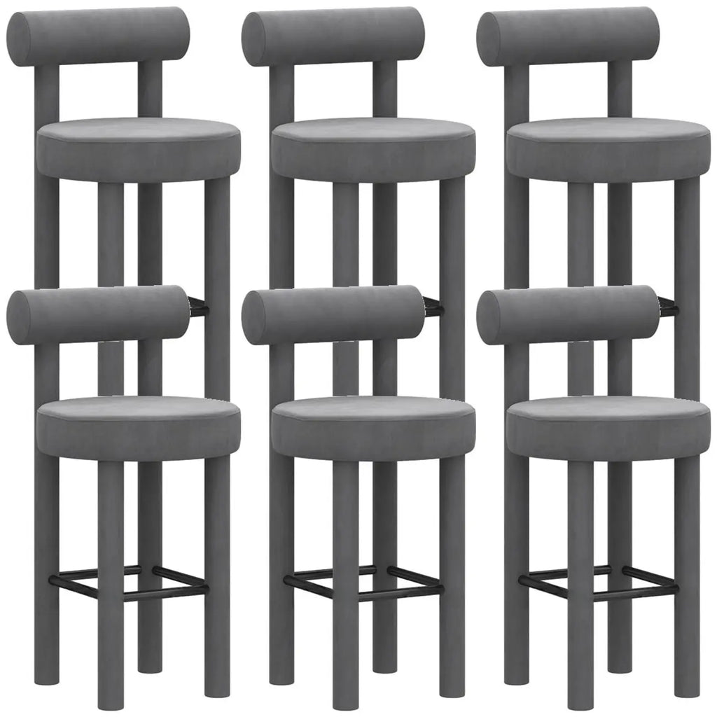 Multicolor Simple Round 4-Leg Upholstered Bar Stools