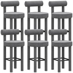 Multicolor Simple Round 4-Leg Upholstered Bar Stools