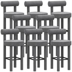 Multicolor Simple Round 4-Leg Upholstered Bar Stools