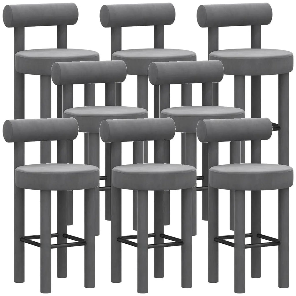 Multicolor Simple Round 4-Leg Upholstered Bar Stools