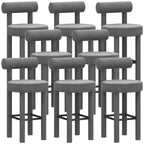 Multicolor Simple Round 4-Leg Upholstered Bar Stools