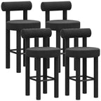 Multicolor Simple Round 4-Leg Upholstered Bar Stools