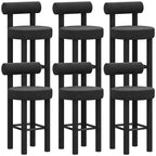 Multicolor Simple Round 4-Leg Upholstered Bar Stools