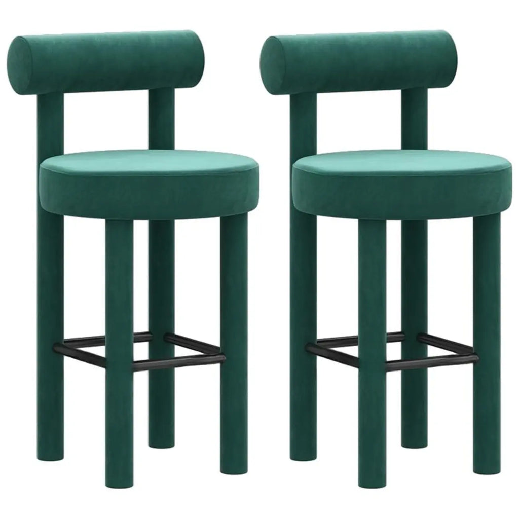 Multicolor Simple Round 4-Leg Upholstered Bar Stools