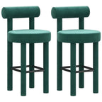 Multicolor Simple Round 4-Leg Upholstered Bar Stools