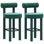 Multicolor Simple Round 4-Leg Upholstered Bar Stools