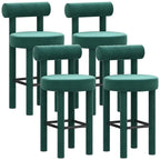 Multicolor Simple Round 4-Leg Upholstered Bar Stools