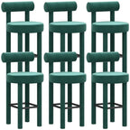 Multicolor Simple Round 4-Leg Upholstered Bar Stools