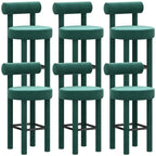 Multicolor Simple Round 4-Leg Upholstered Bar Stools