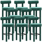 Multicolor Simple Round 4-Leg Upholstered Bar Stools
