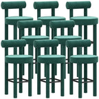 Multicolor Simple Round 4-Leg Upholstered Bar Stools