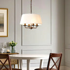Modern Fabric Drum Chandelier with Adjustable Hanging Length