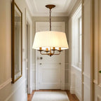 Modern Fabric Drum Chandelier with Adjustable Hanging Length