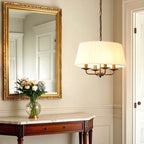Modern Fabric Drum Chandelier with Adjustable Hanging Length