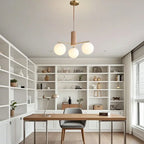 Minimalist Adjustable Globe Pendant Light with White Shade