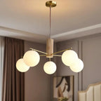 Minimalist Adjustable Globe Pendant Light with White Shade