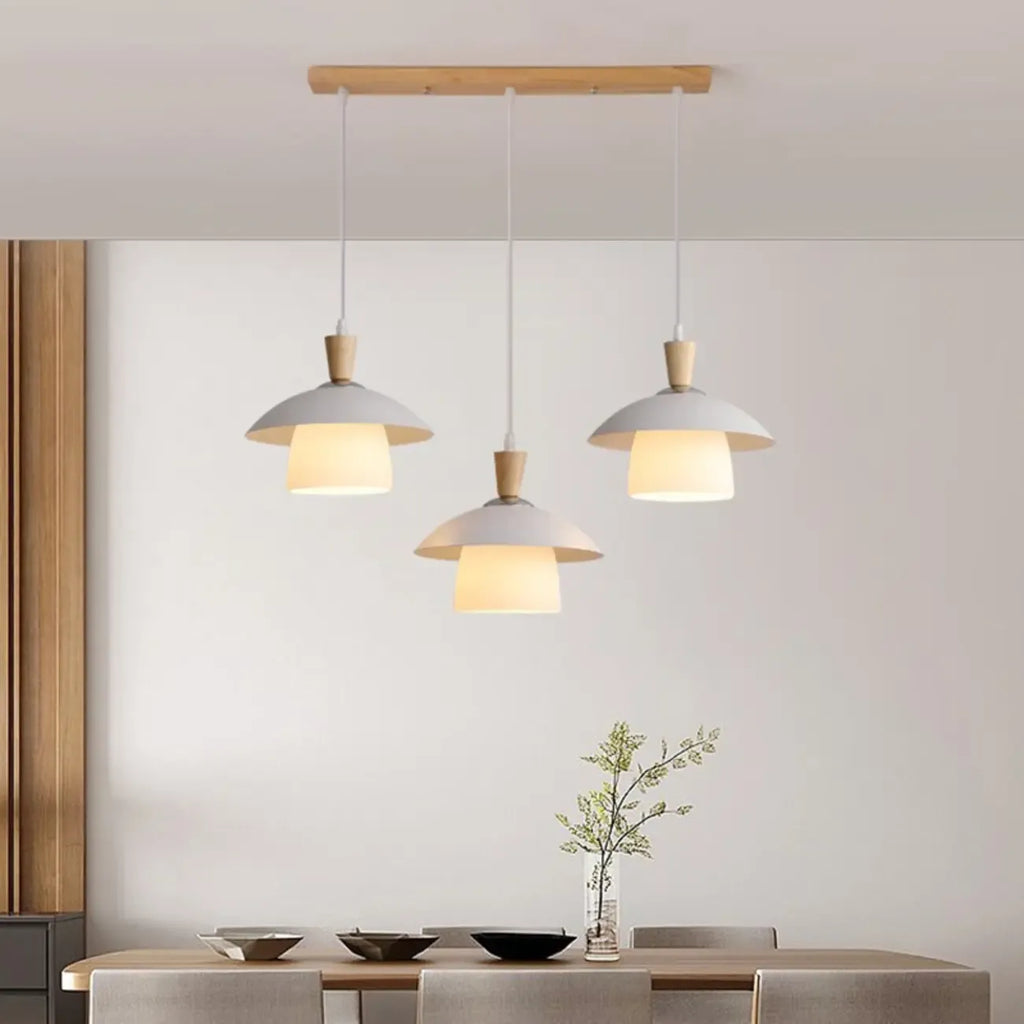 3-Light Modern Wood Island Pendant Lights for Kitchen