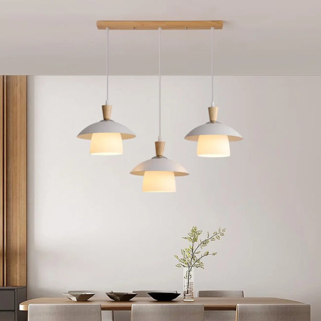 3-Light Modern Wood Island Pendant Lights for Kitchen