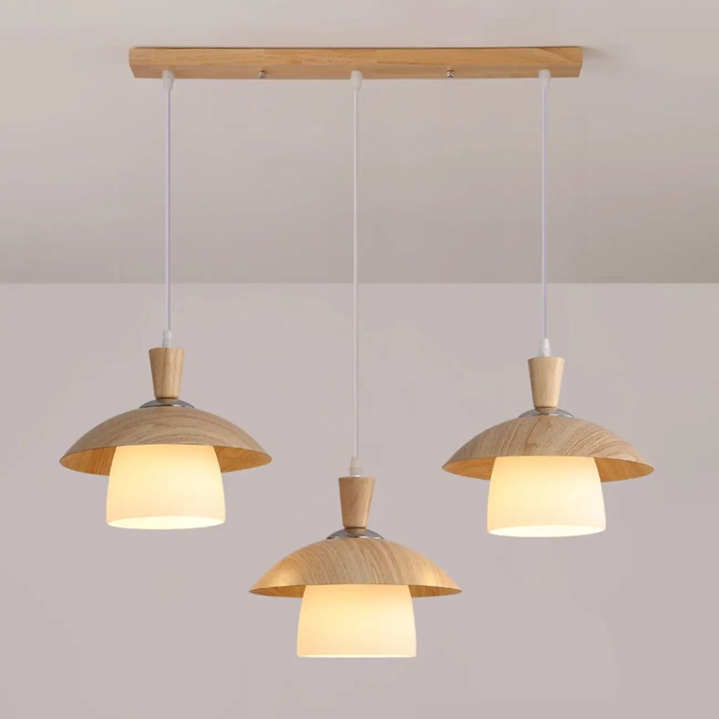 3-Light Modern Wood Island Pendant Lights for Kitchen