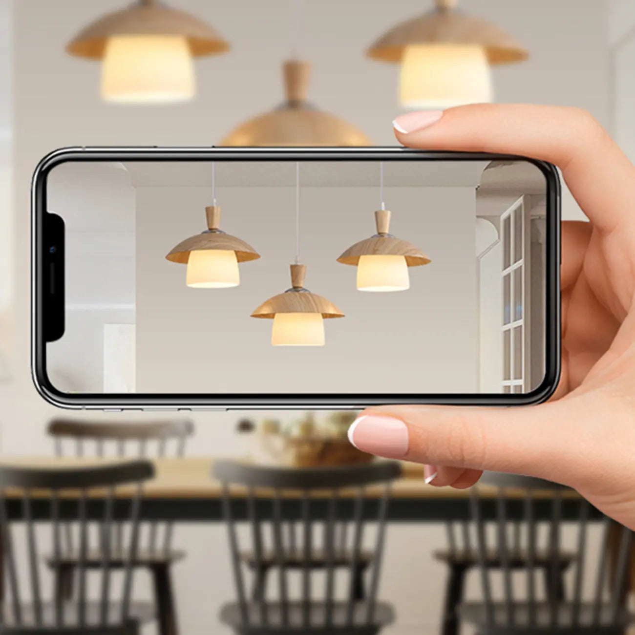 3-Light Modern Wood Island Pendant Lights for Kitchen