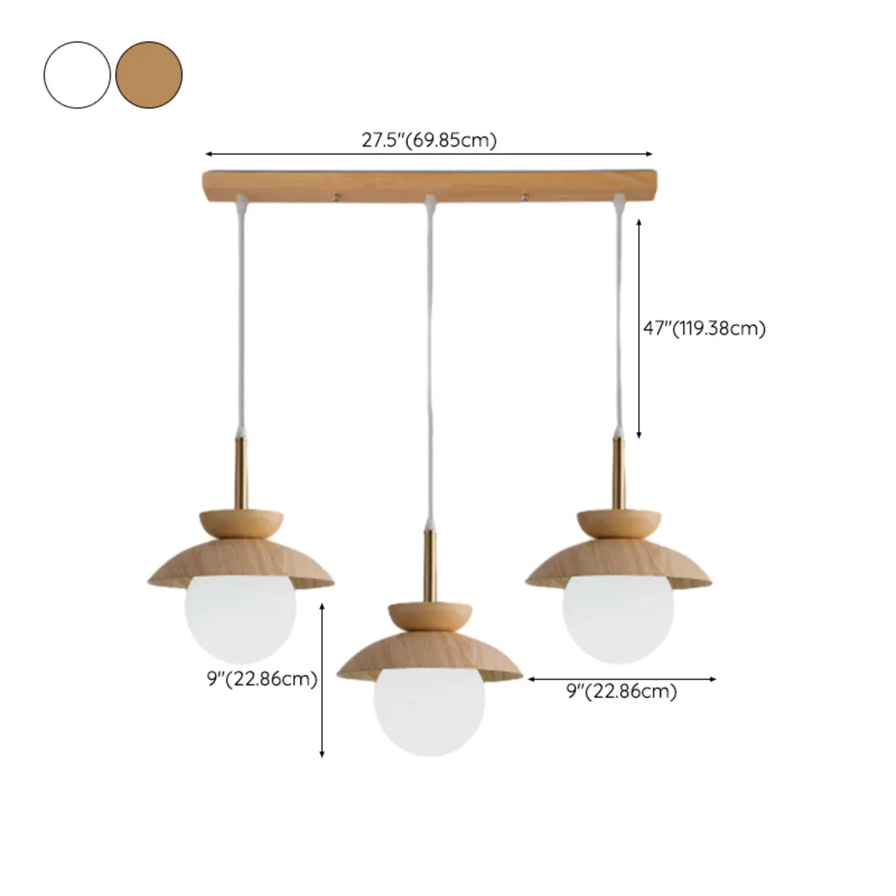 3-Light Modern Wood Island Pendant Lights for Kitchen