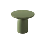 White Round Modern Drum Wood Coffee Table