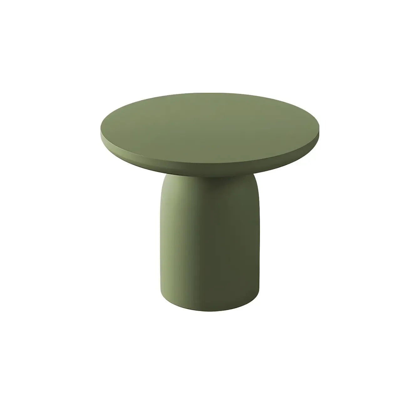 White Round Modern Drum Wood Coffee Table