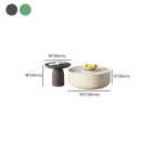 White Round Modern Drum Wood Coffee Table