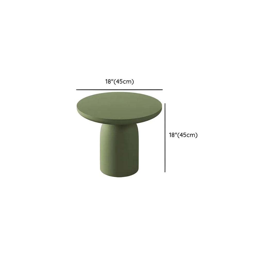 White Round Modern Drum Wood Coffee Table