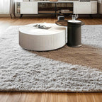 White Drum Round Wood Coffee Table with Storage