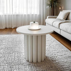 Black and White Minimalist Round Wood Coffee Table