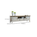 71 Coastal Wood Brown Cabinet Doors TV Stand with Legs