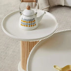 White Scandinavian Stylish Round Wood Coffee Table