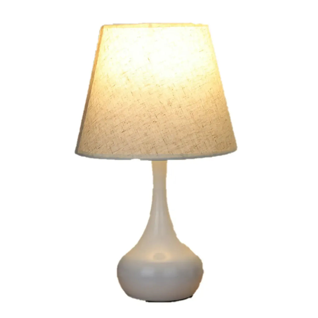 Bedside Elegant Black/White Metal Fabric Table Lamp