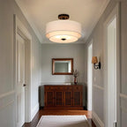 2-Tier Cylinder Fabric Ceiling Light for Modern Living Room
