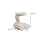 White Round Elegant Modern Wood Drawer Coffee Table