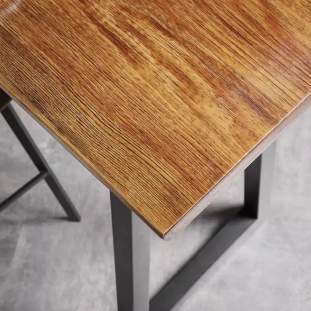 Industrial Brown Wood and Iron Structure Bar Tables