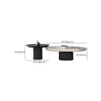 Modern Oval White Wood Coffee Table with Pedestal Base