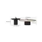 Modern Oval White Wood Coffee Table with Pedestal Base
