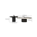Modern Oval White Wood Coffee Table with Pedestal Base