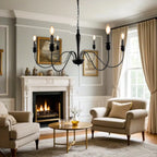 Industrial Black Chandeliers at Home with Adaptable Height