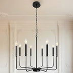 Industrial Black Chandeliers at Home with Adaptable Height