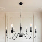 Industrial Black Chandeliers at Home with Adaptable Height