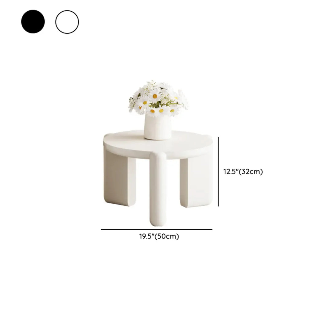 Black White Triple Leg Round Wood Coffee Table