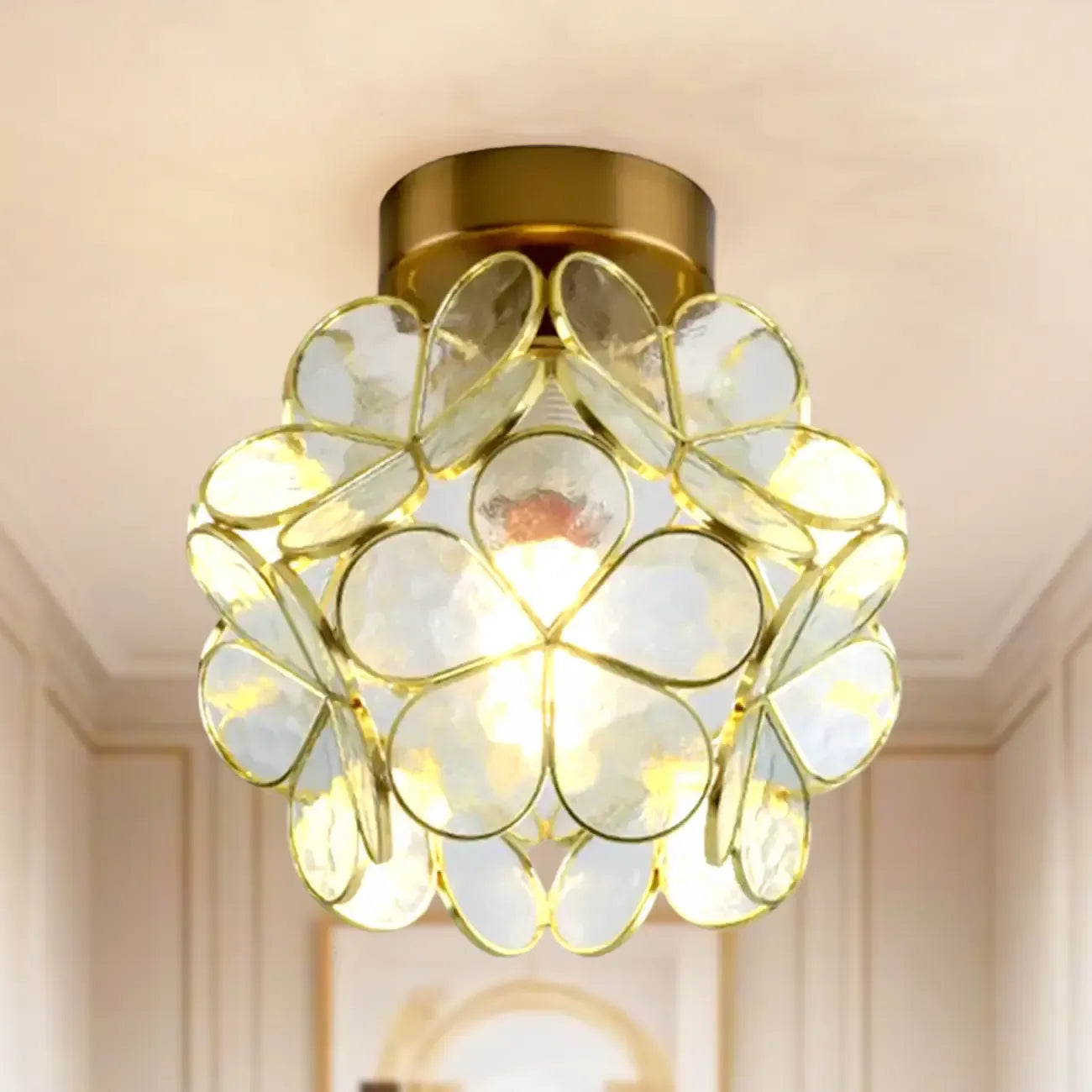 5 to 9 Inch Pink Floral Ceiling Light Fixture for Indoor Aisle