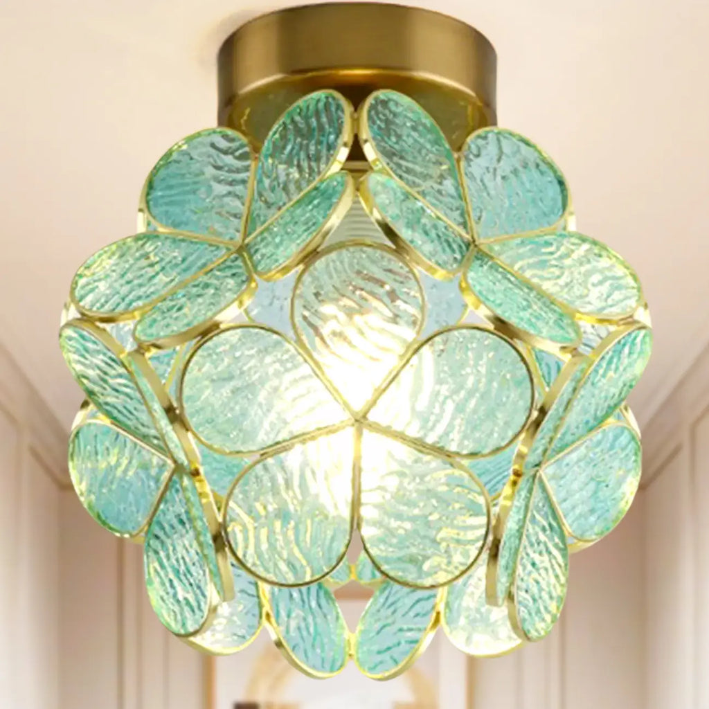 5 to 9 Inch Pink Floral Ceiling Light Fixture for Indoor Aisle