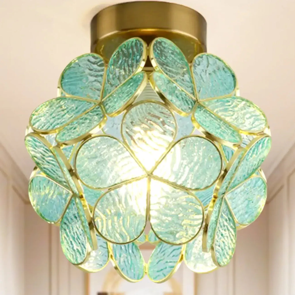 5 to 9 Inch Pink Floral Ceiling Light Fixture for Indoor Aisle