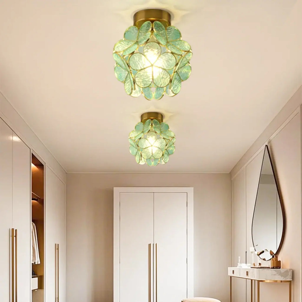 5 to 9 Inch Pink Floral Ceiling Light Fixture for Indoor Aisle