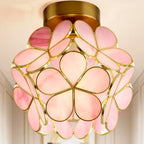 5 to 9 Inch Pink Floral Ceiling Light Fixture for Indoor Aisle